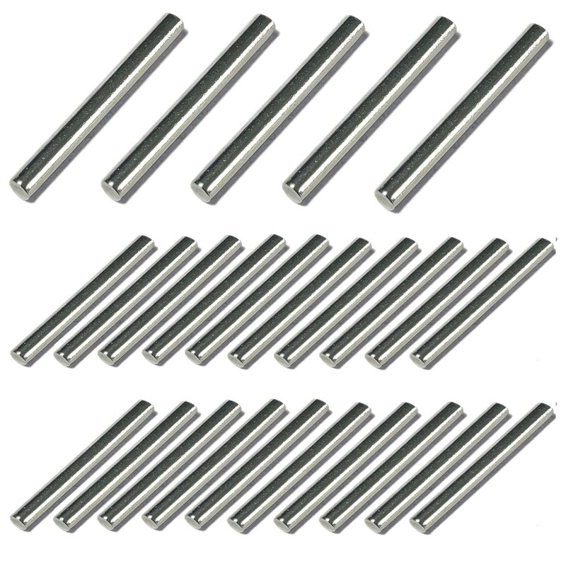 ZDingTech 50pcs 3mm x 28mm Dowel Pins,3mm Metal Dowel pins M3 3mm Shelf Pegs,Support Shelves,3mm x 28mm Metal Rod.304 Stainless Steel Wood Bunk Bed pegs - Image 1